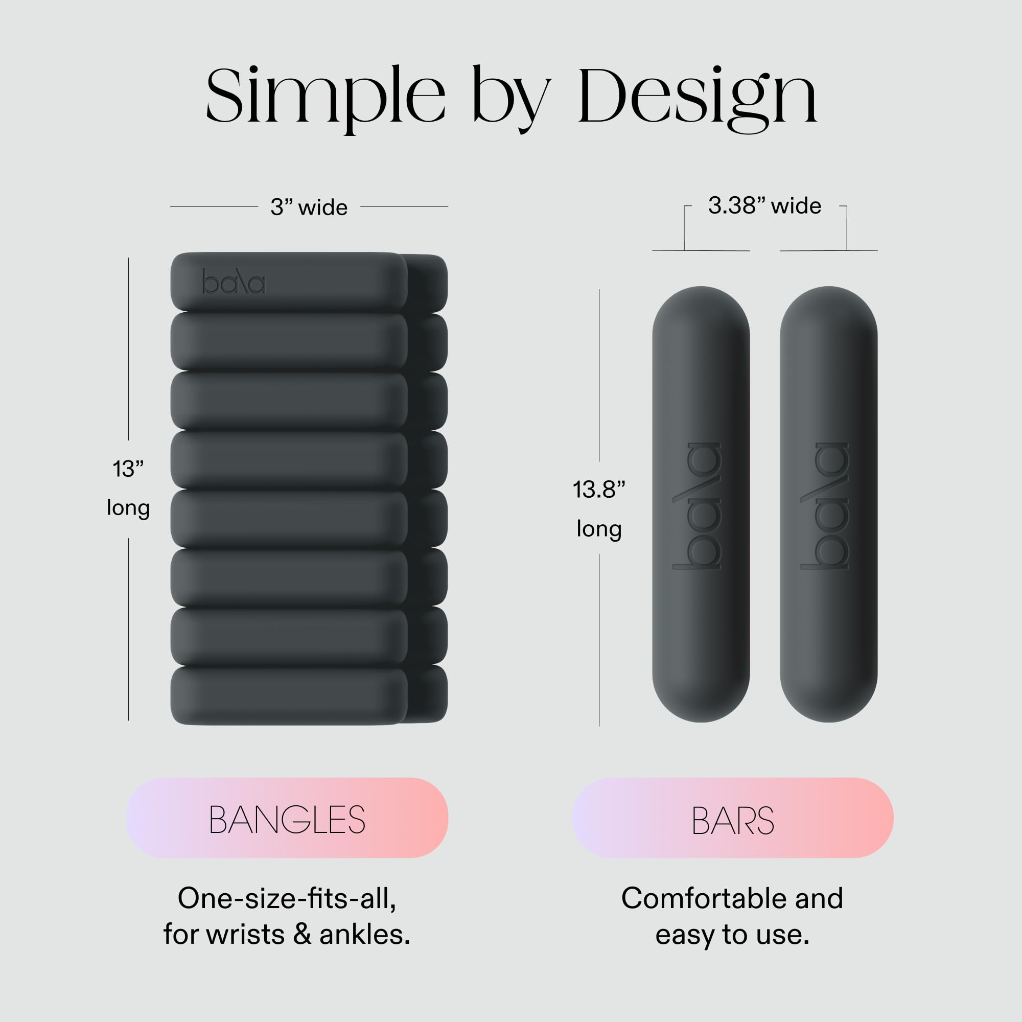 Bangles Wrist & Ankle Weights 2 Pound Pair and Bala Bars Dumbbell Set 2 Pound – Wearable Ankle Weights & Hand Weights for Fitness, Yoga & Strength Training - Image 4